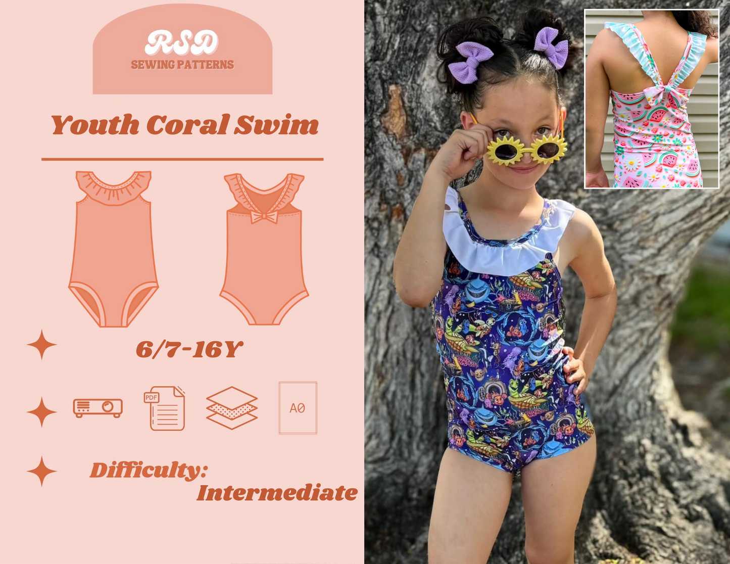 Youth Coral Swimsuit PDF