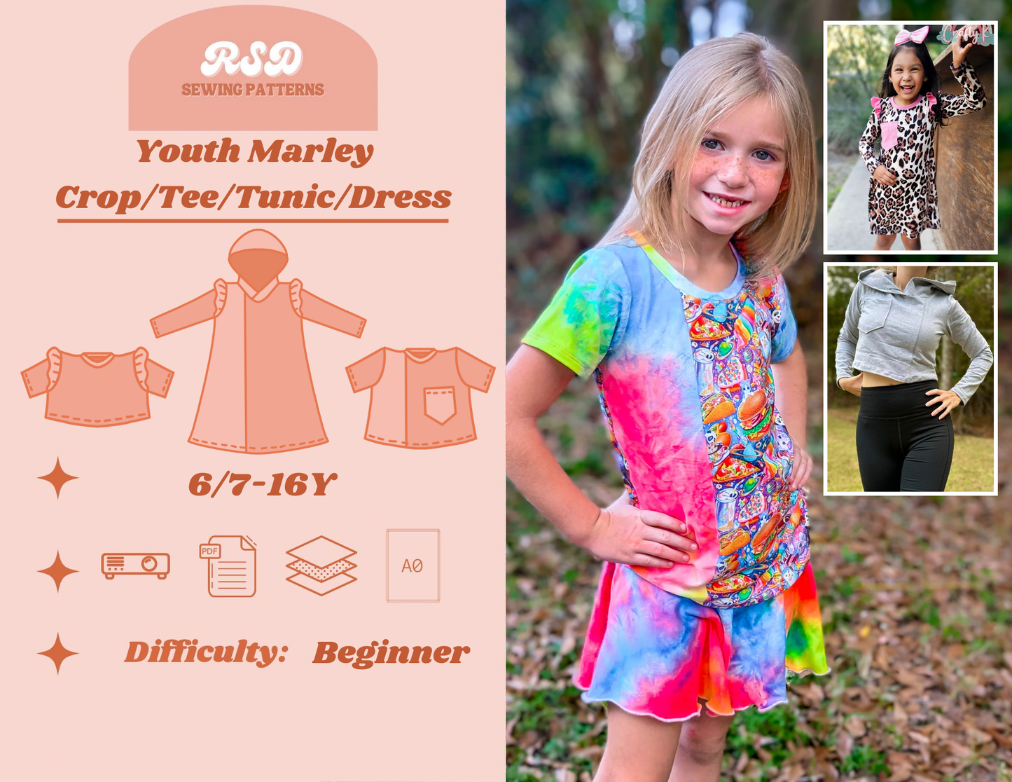 Youth Marley Crop/Tee/Tunic/Dress PDF